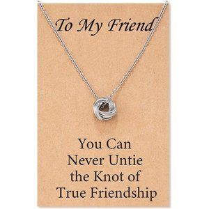Jeka Best Friend Eternity Knot Necklace Jewelry Gifts for Women Girls